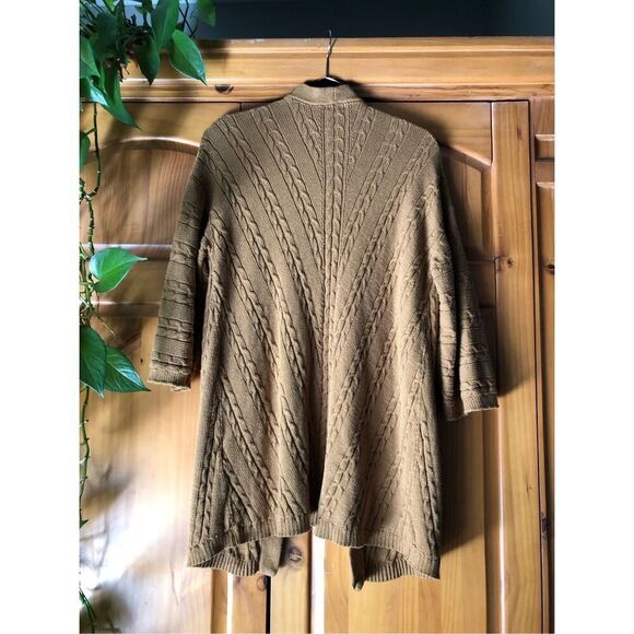 J Jill Open Front Cable Knit Boho Cardigan Size M - Picture 7 of 12
